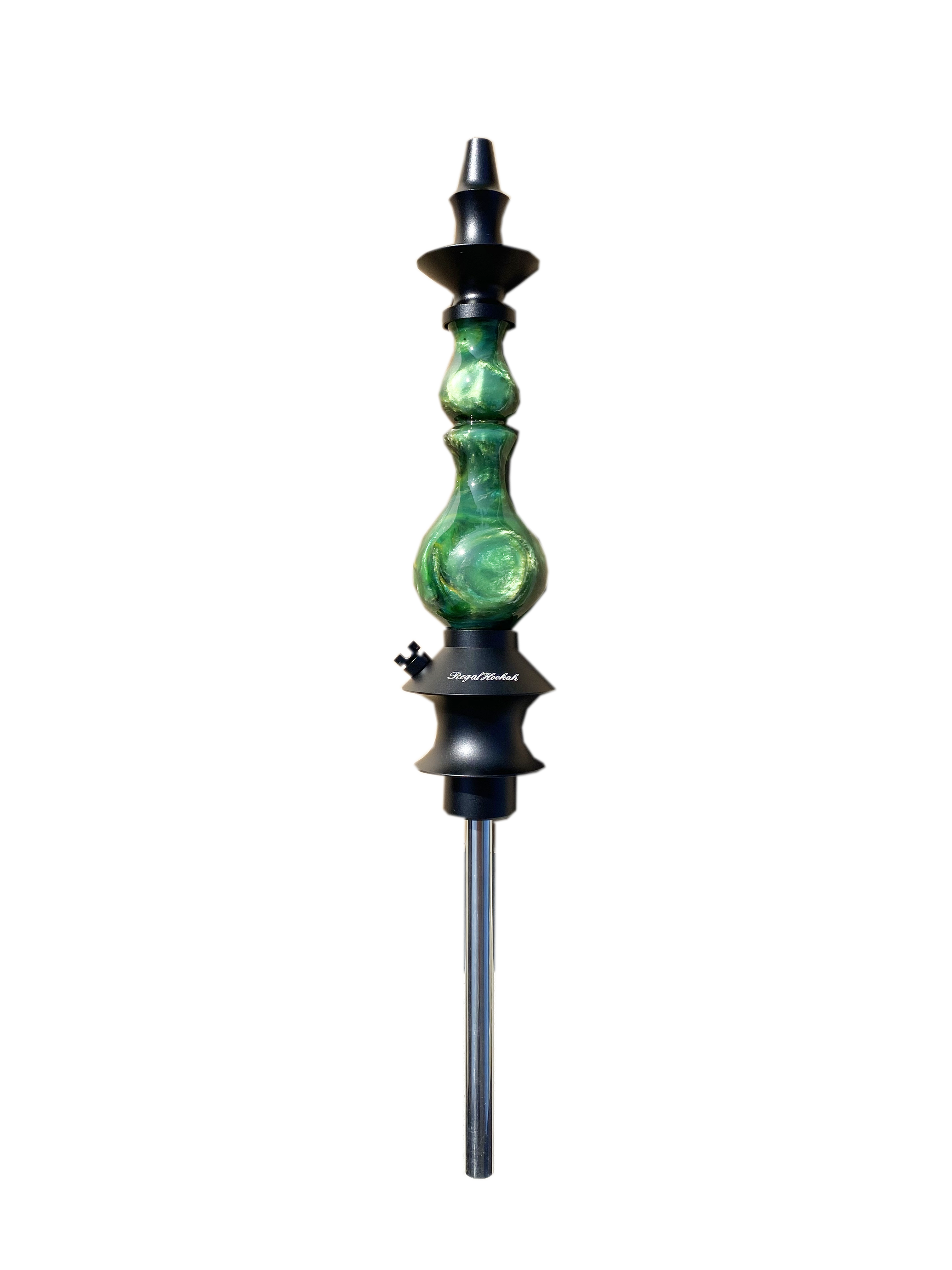 regal-bishop-shisha-all-green-galaxy-gold-swirl-wasserpfeife image 1