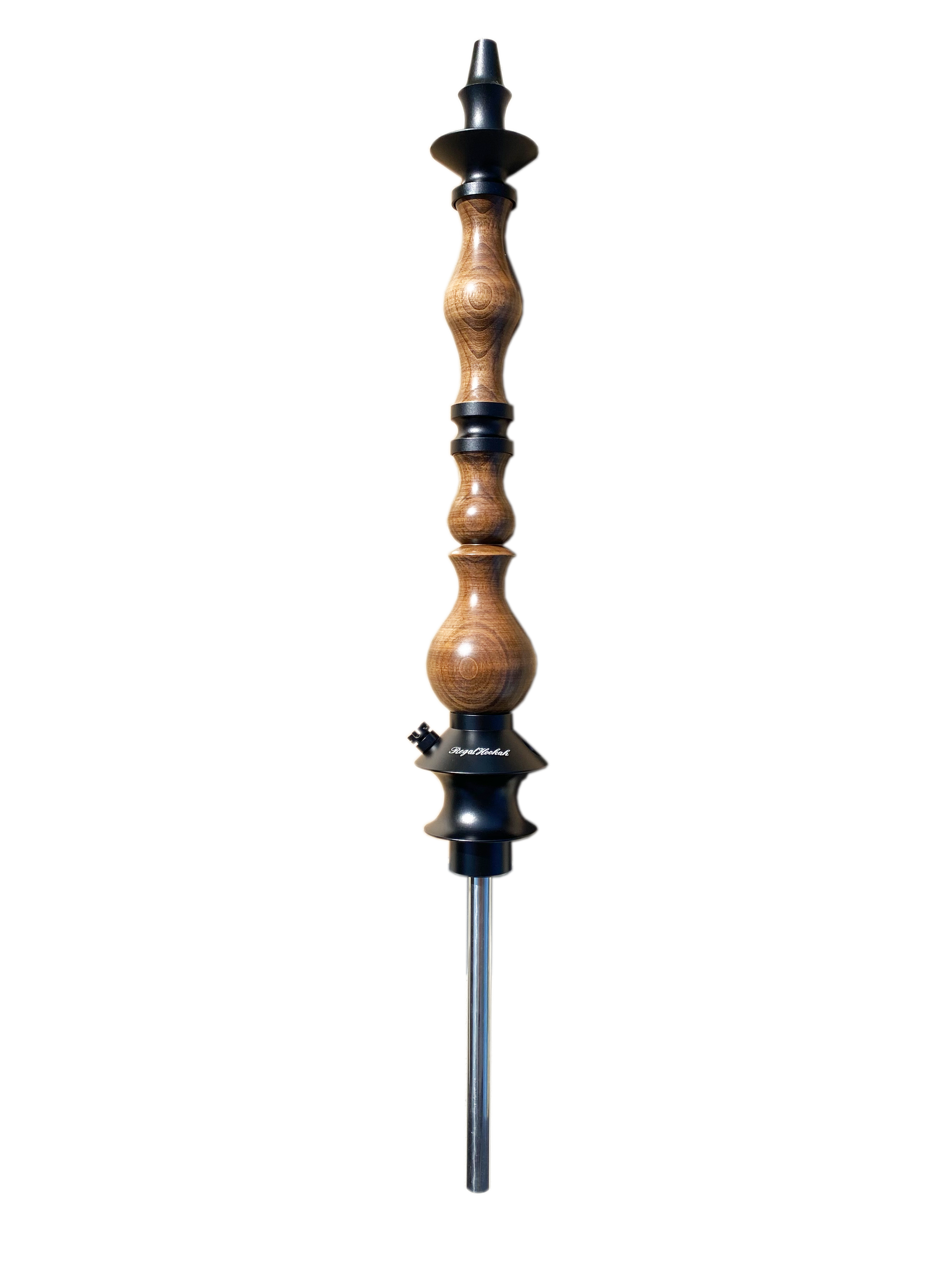 regal-king-brown-satin-wood-shisha-edelstahl image 1