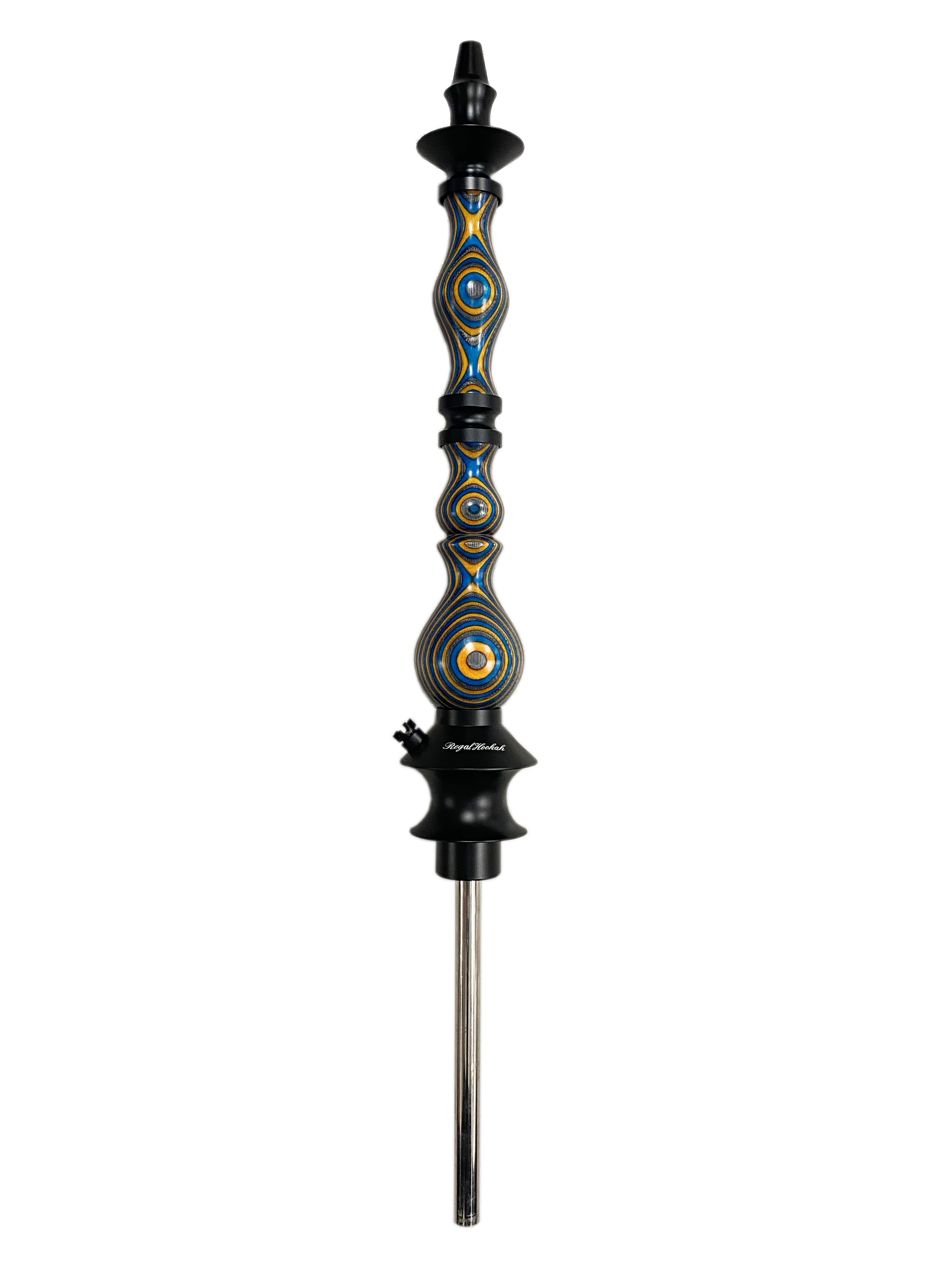 regal-king-shisha-dymondwood-blau-gelb-mit-2-k-pfen image 1