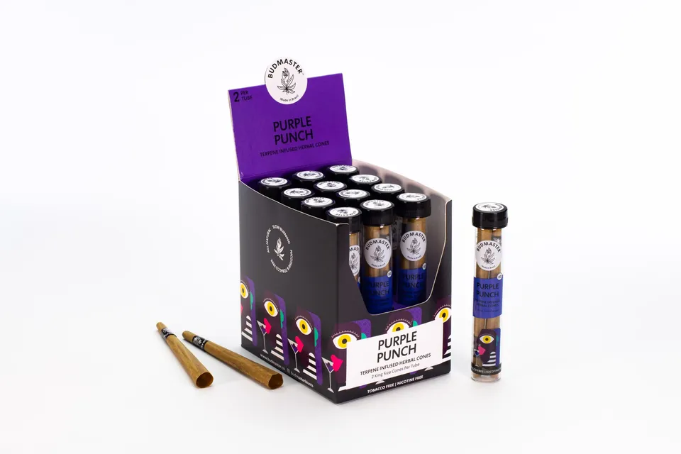 budmaster-purple-punch-blunt-cones-nikotinfrei-12-tubes image 1