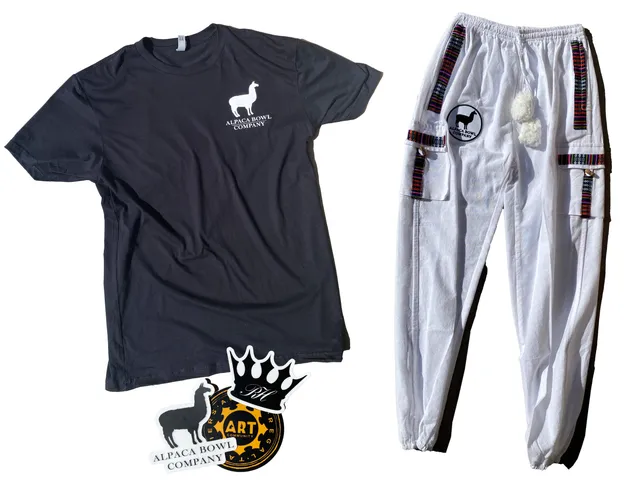 alpaca-bowls-joggers-set-wei-t-shirt-schwarz image 1