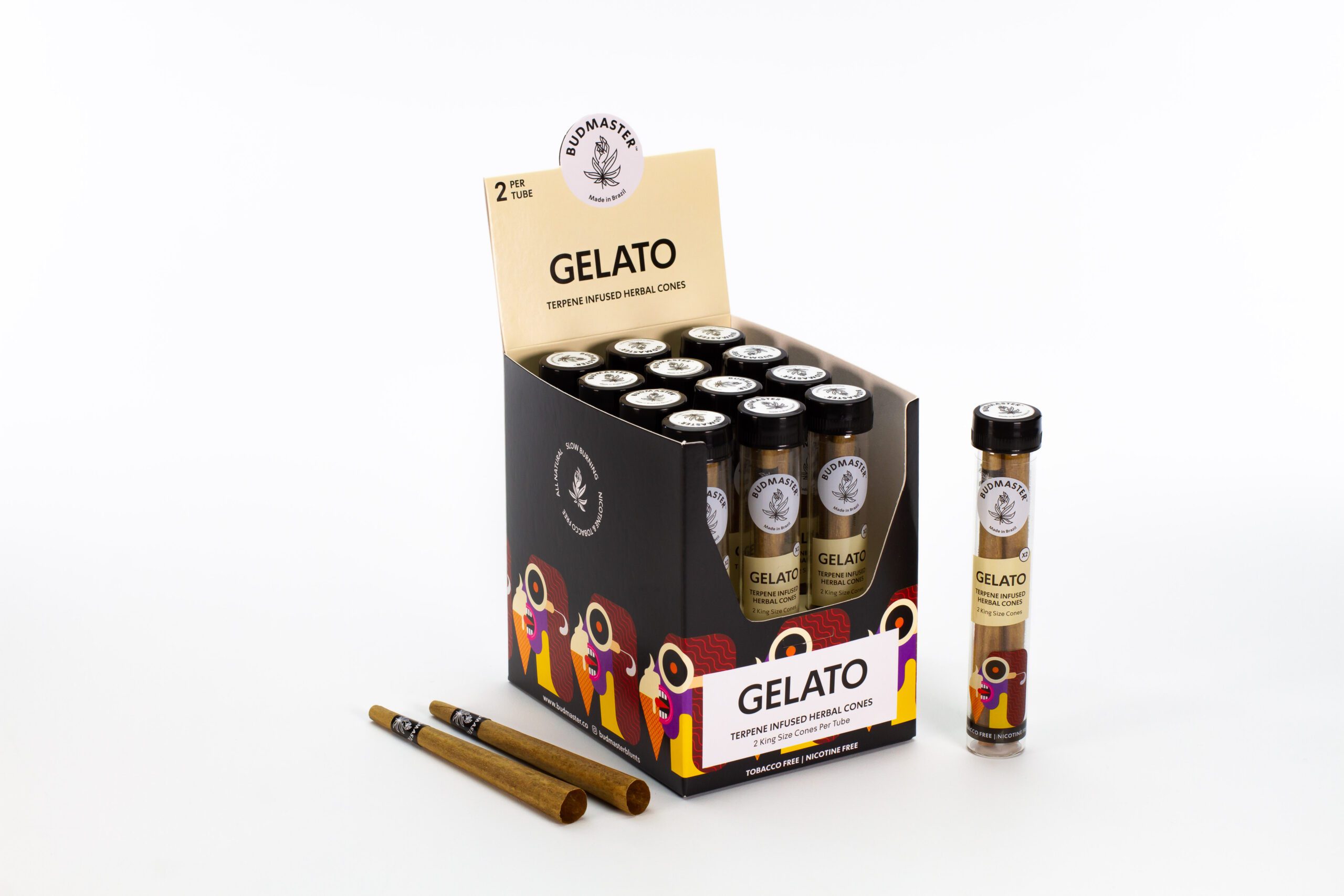budmaster-gelato-blunt-cones-nikotinfrei-12-tubes image 1