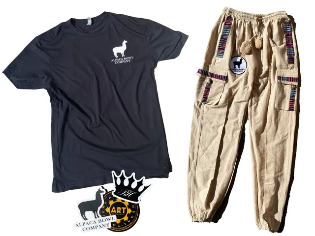 alpaca-joggers-beige-jogginghose-t-shirt-set image 1