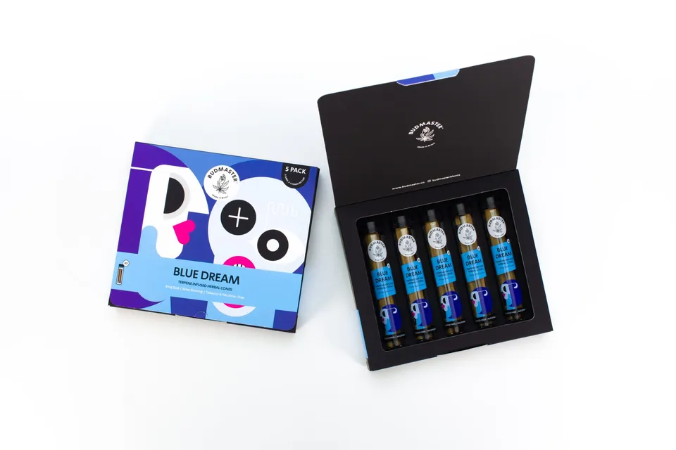 budmaster-blunt-cones-blue-dream-cones-tabakfrei-5er-box image 1