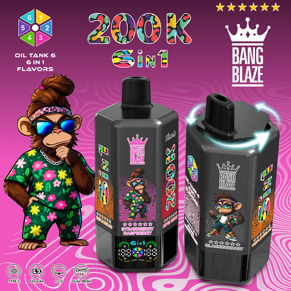 bang-blaze-200k-6-in-1-einweg-vape-200-000-z-ge-display image 3