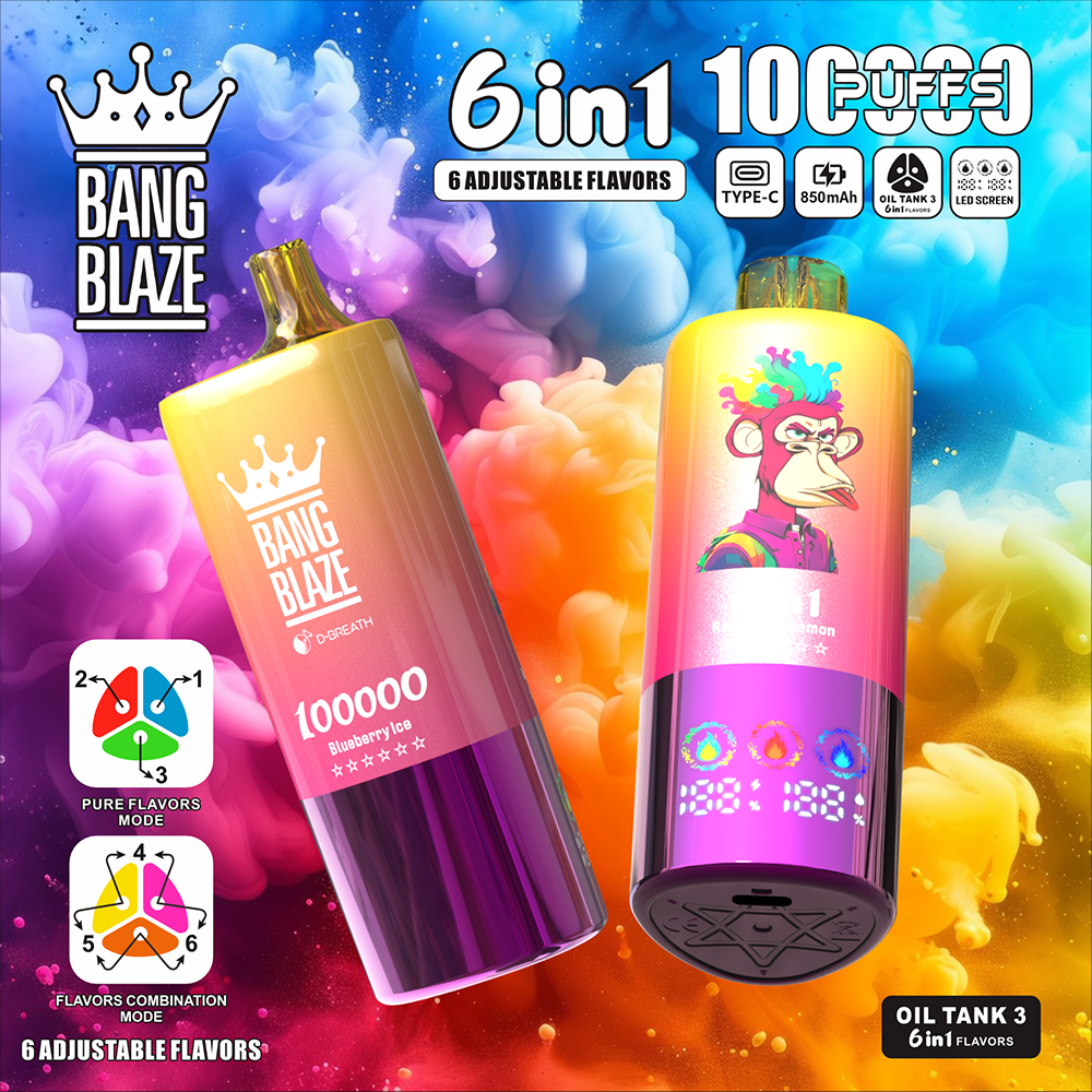 bang-blaze-100k-einweg-vape-6-in-1-45ml-usb-c image 1