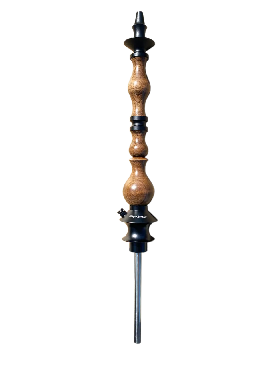 regal-king-brown-satin-wood-shisha-edelstahl image 1