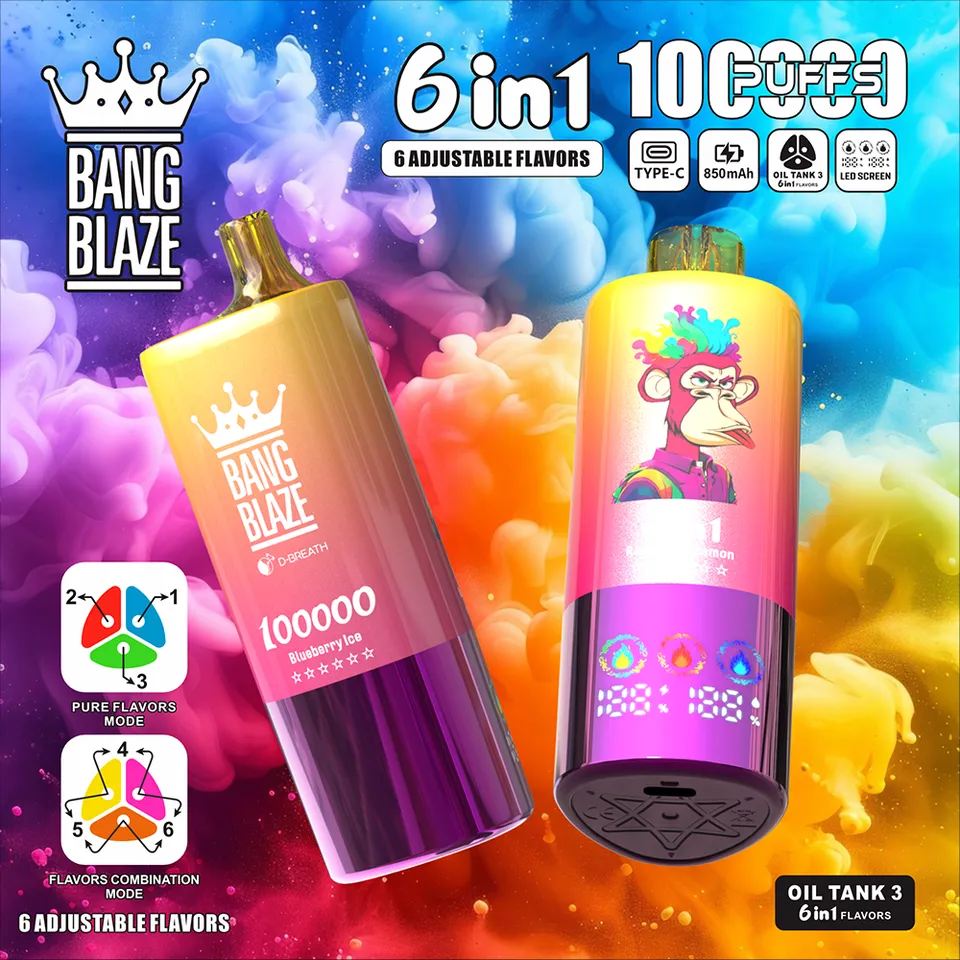 bang-blaze-100k-einweg-vape-6-in-1-45ml-usb-c image 1