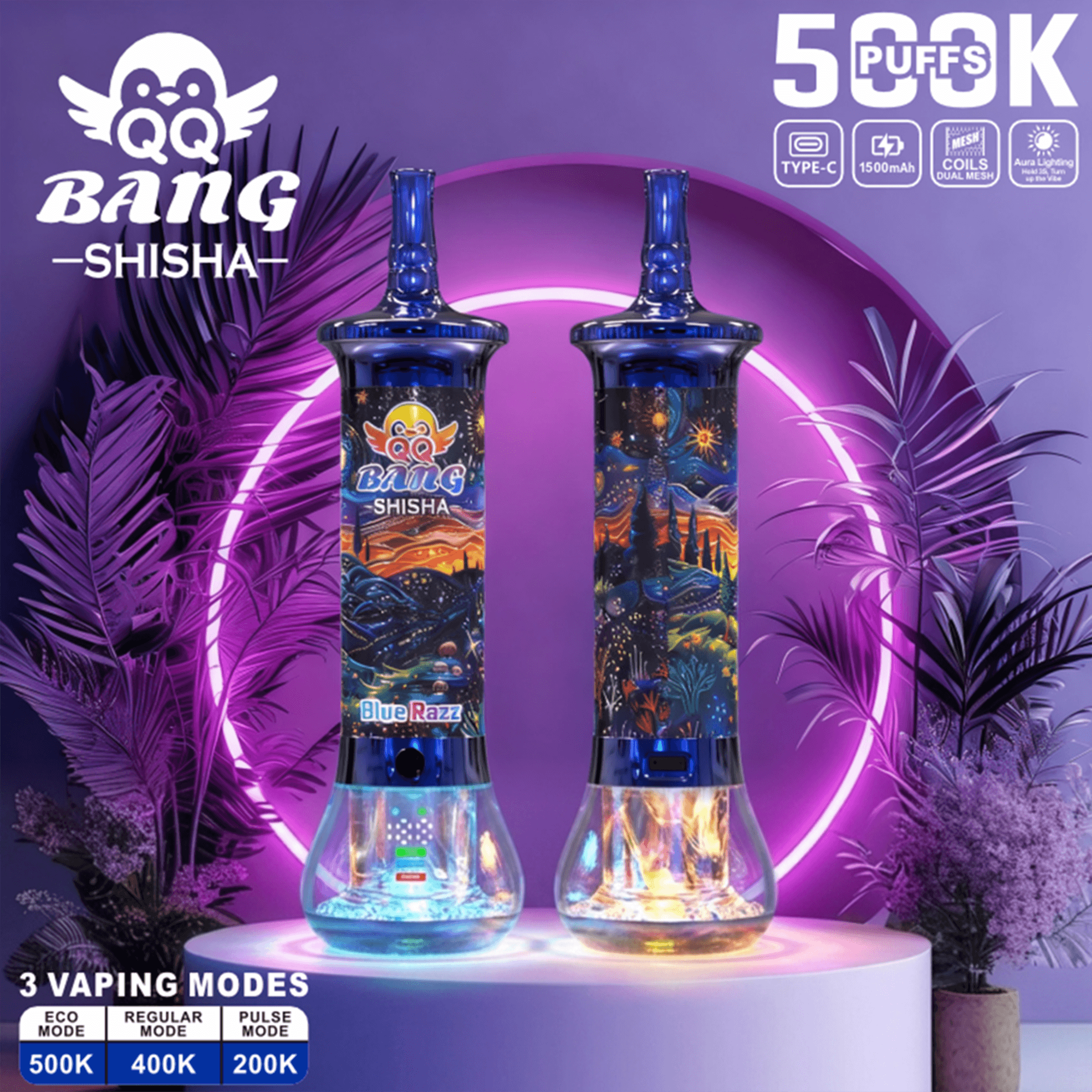 qq-bang-shisha-500k-einweg-vape-dtl-3-modi-mesh image 2