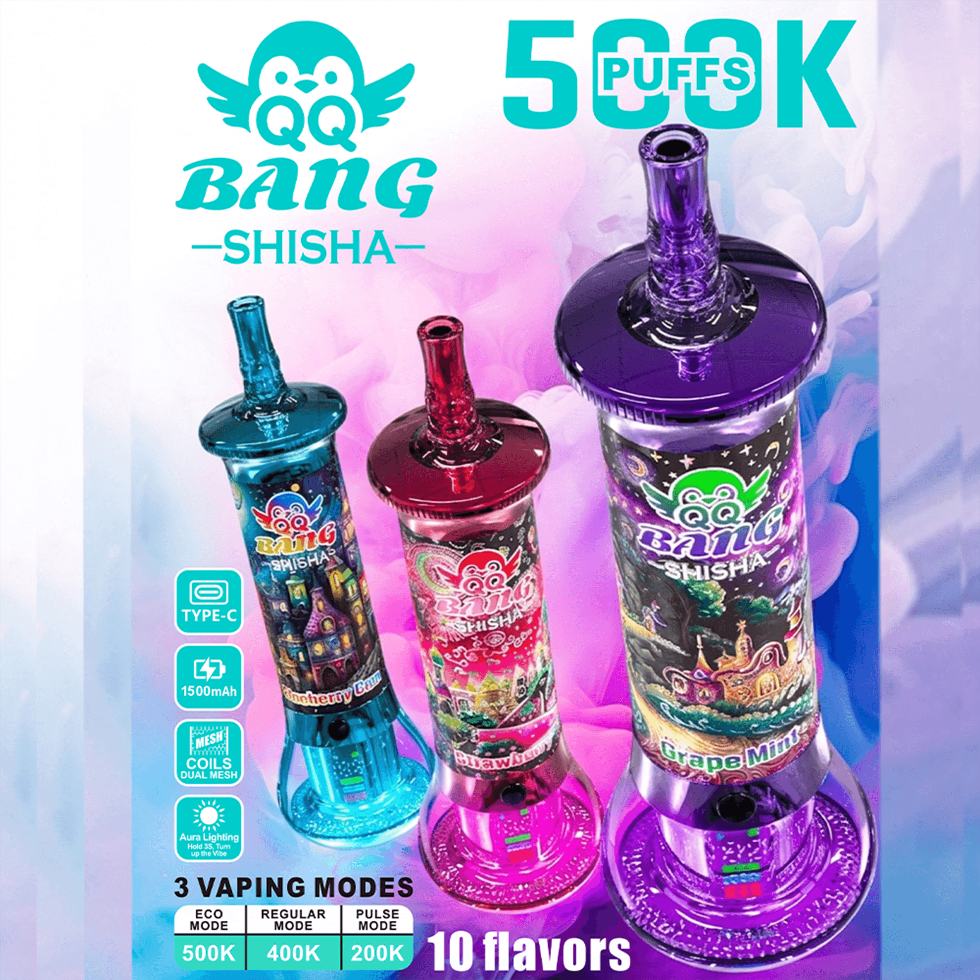 qq-bang-shisha-500k-einweg-vape-dtl-3-modi-mesh image 1