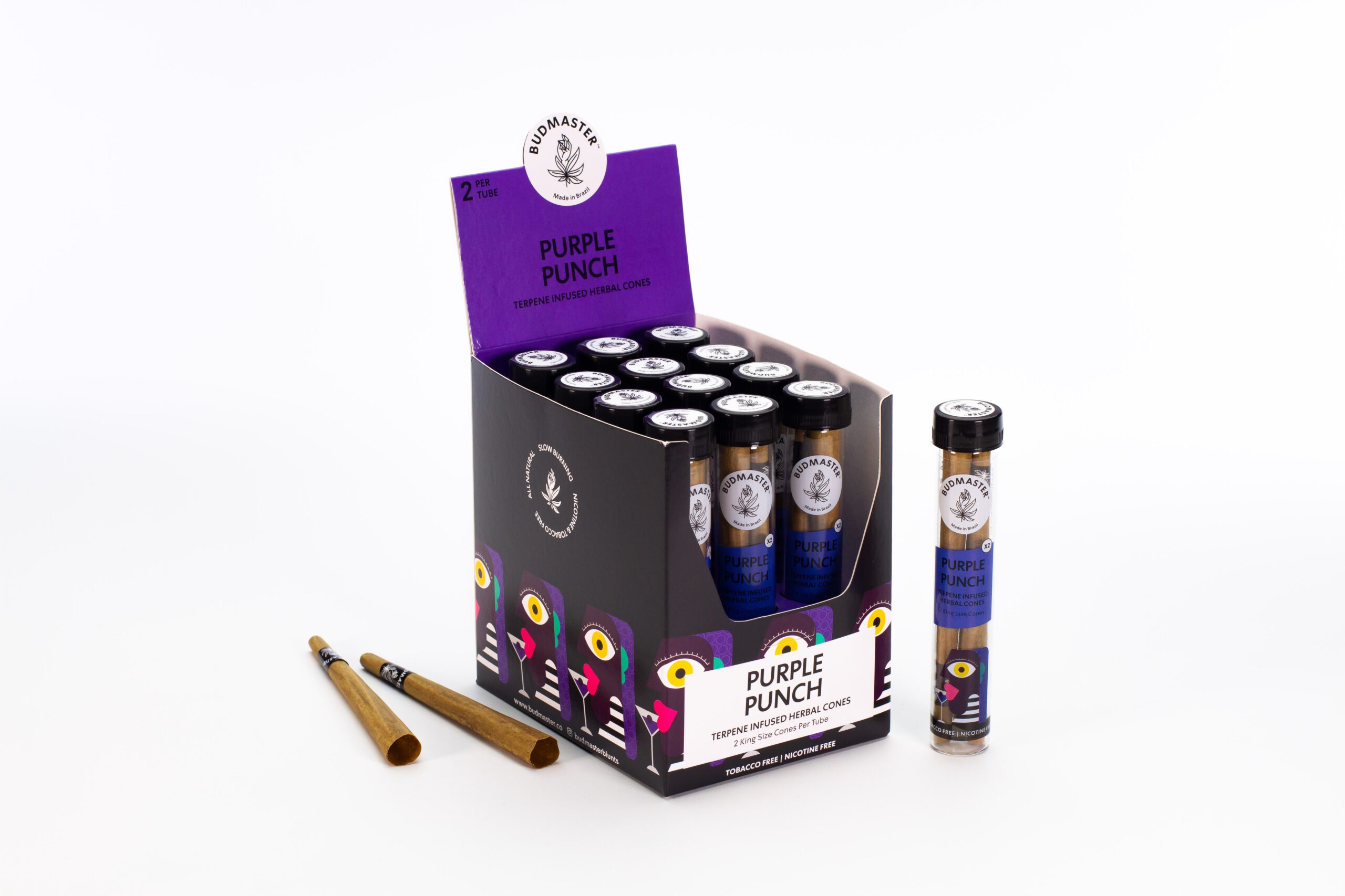 budmaster-purple-punch-blunt-cones-nikotinfrei-12-tubes image 1