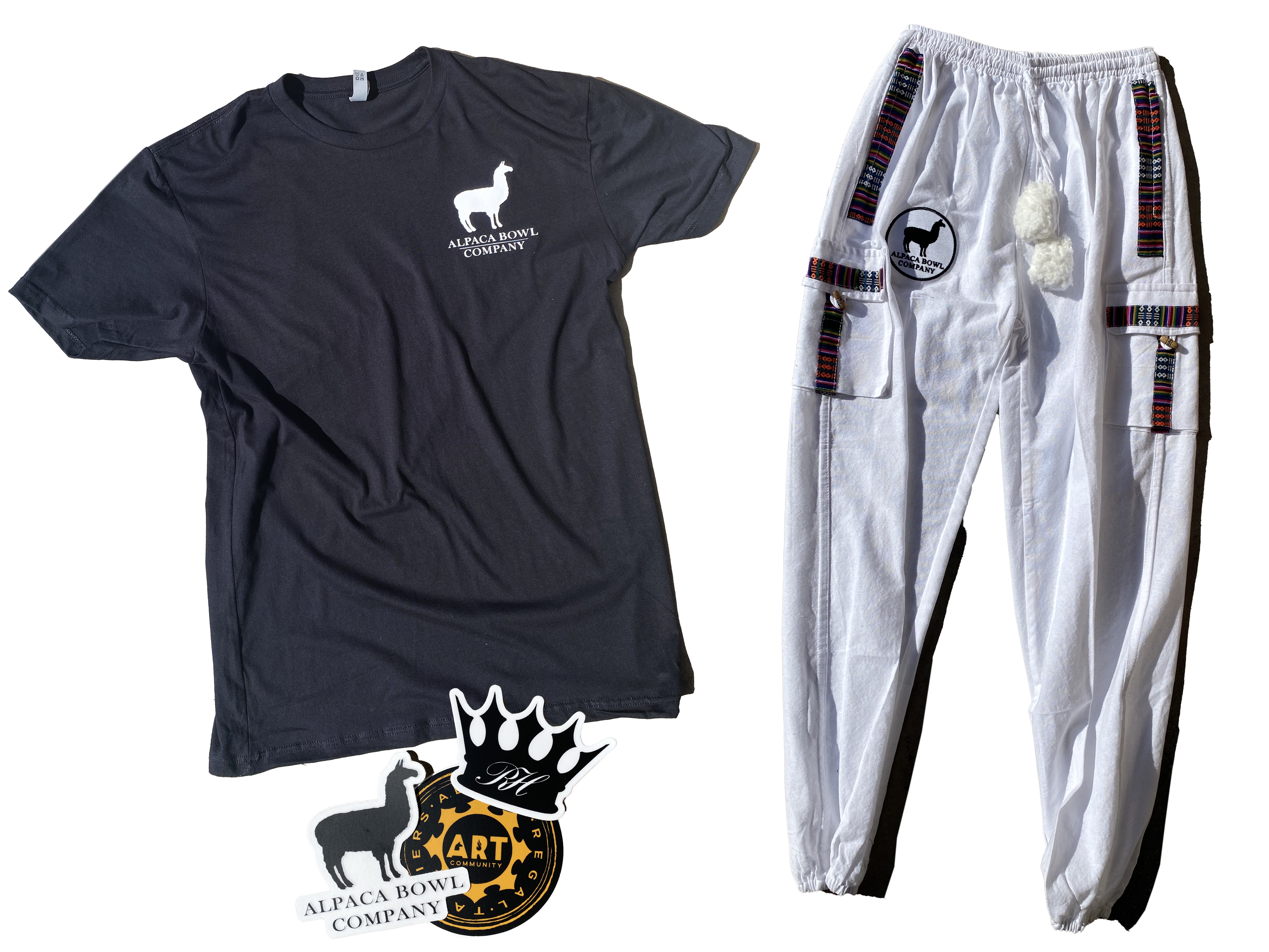 alpaca-bowls-joggers-set-wei-t-shirt-schwarz image 1