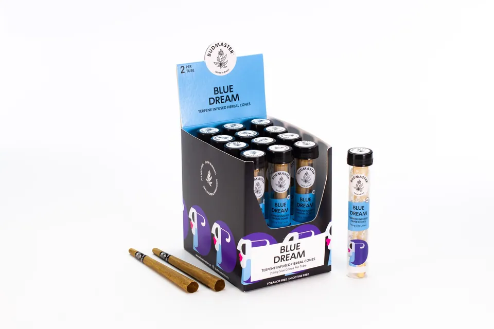 budmaster-blunt-cones-blue-dream-cones-tabakfrei-12-tubes image 1
