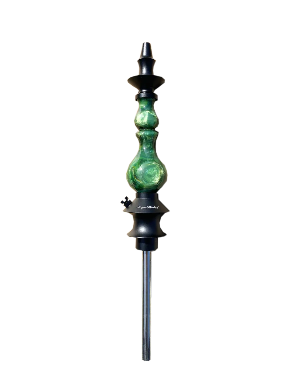 regal-bishop-shisha-all-green-galaxy-gold-swirl-wasserpfeife image 1
