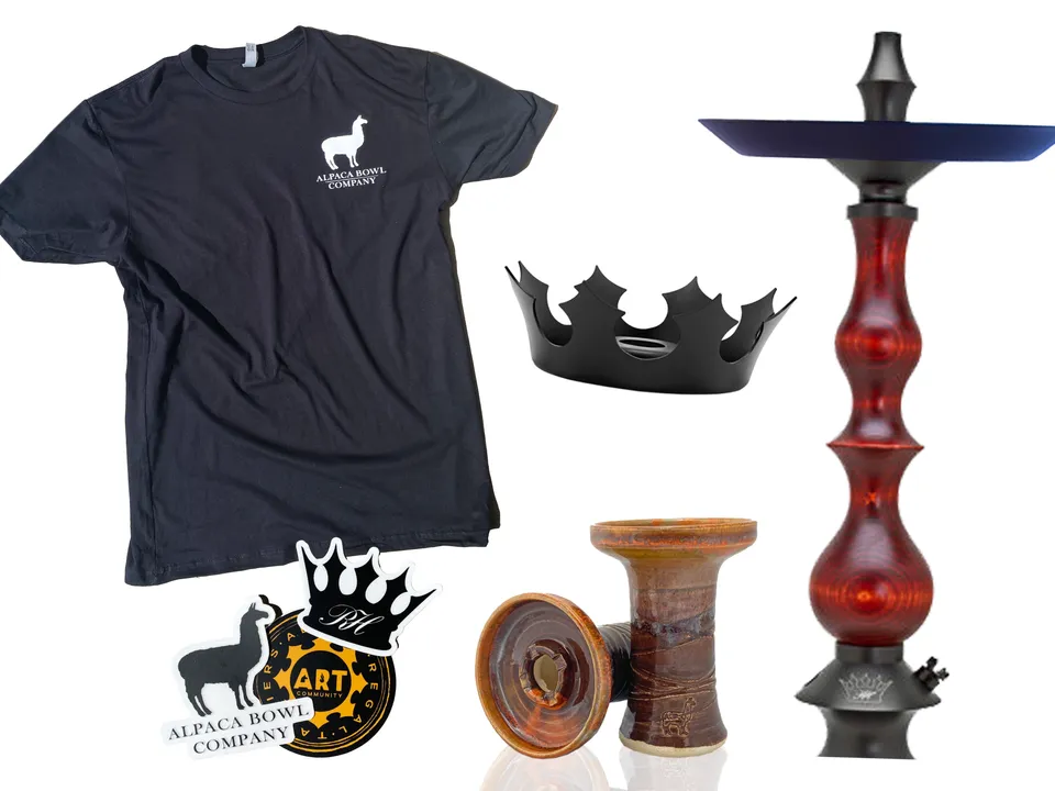 regal-queen-red-wood-shisha-bundle-mit-rook-kopf image 1